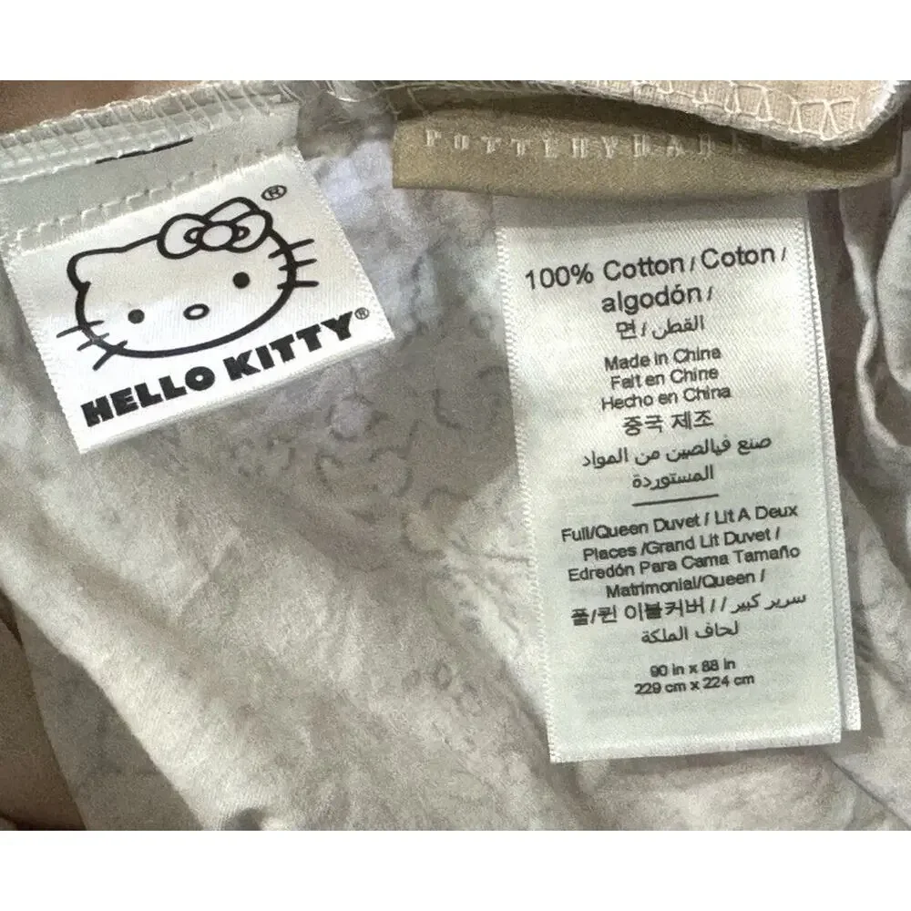 Pottery Barn Hello Kitty Heritage Floral Duvet Cover Full Queen NWT Pastels